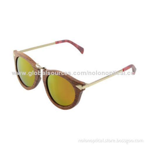 Rosewood sunglasses with metal temple, CE/FDA